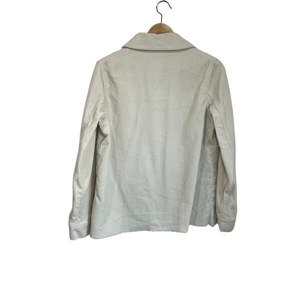Hollister Off White Corduroy Button Front Utility Shacket Size XXS 100% Cotton - Picture 3 of 7